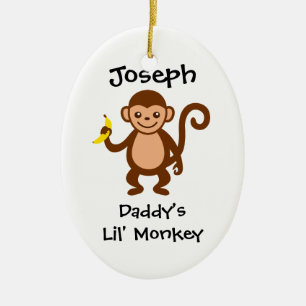 Ornamento De Cerâmica Macaco de Daddys Lil