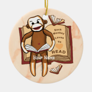 Ornamento De Cerâmica Macaco de Meia Lê