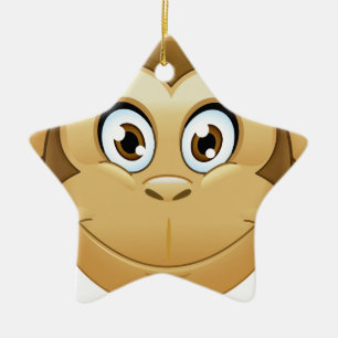 Ornamento De Cerâmica macaco emoji