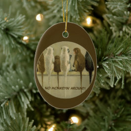 Ornamento De Cerâmica Macacos - Aniversário Comercial do Grupo Personali