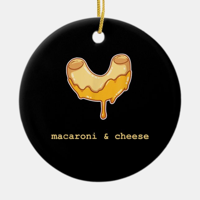 Ornamento De Cerâmica Macaroni E Queijo De Comida De Sabuzinho (Frente)