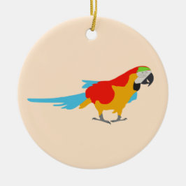 Ornamento De Cerâmica Macaw tropical colorido