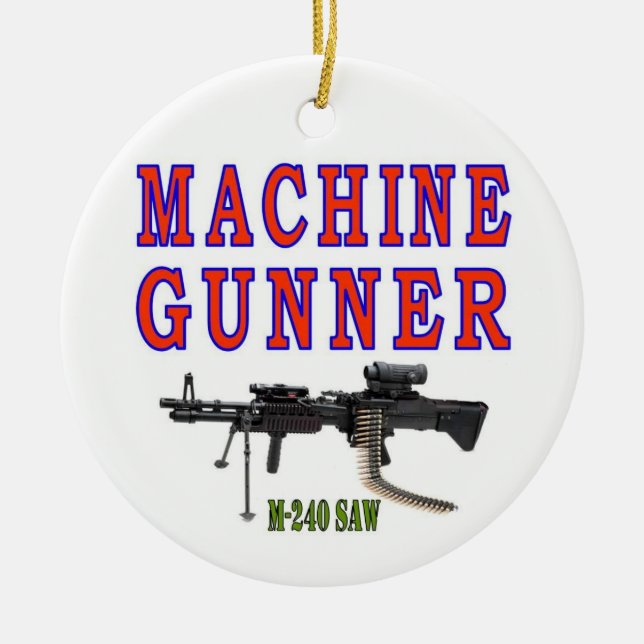 ORNAMENTO DE CERÂMICA MACHINE GUNNER M-240 (Frente)