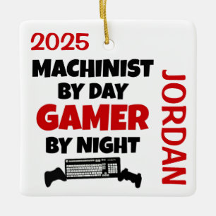 Ornamento De Cerâmica Machinista adora tocar Videos games