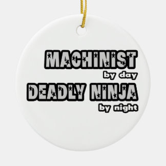 Ornamento De Cerâmica Machinista Por Dia... Mortal Ninja Por Noite