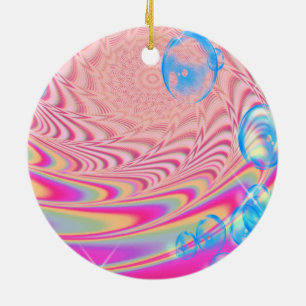 Ornamento De Cerâmica MACRAME'- Imagem Abstrato colorido da arte frontal