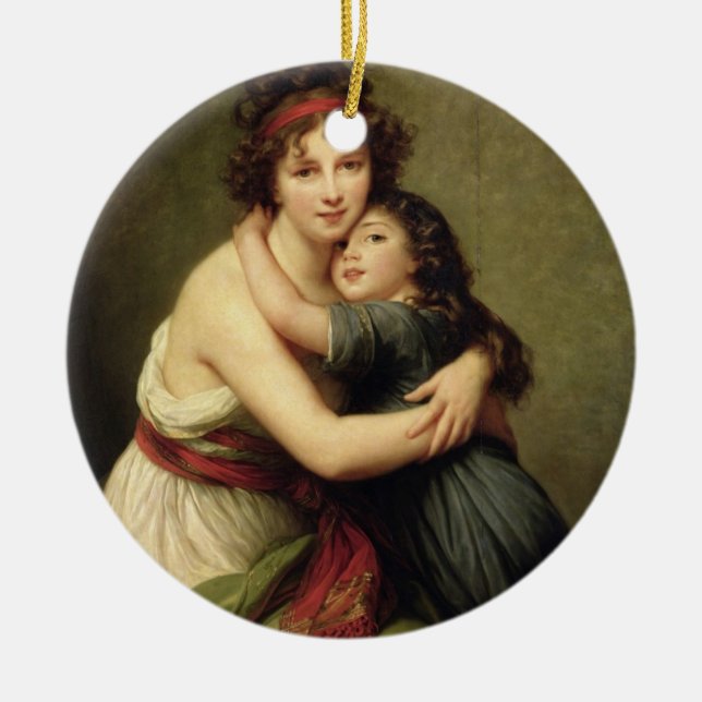 Ornamento De Cerâmica Madame Vigee-Lebrun e sua filha (Frente)