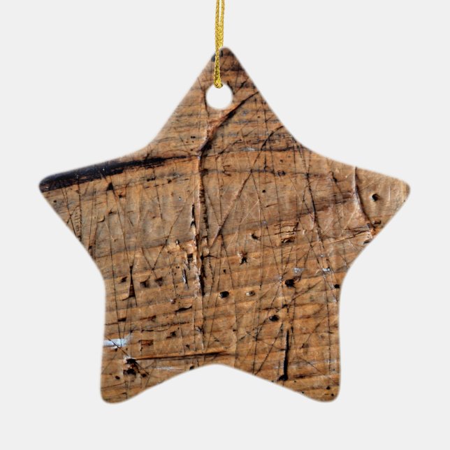 Ornamento De Cerâmica Madeira antiga (Frente)