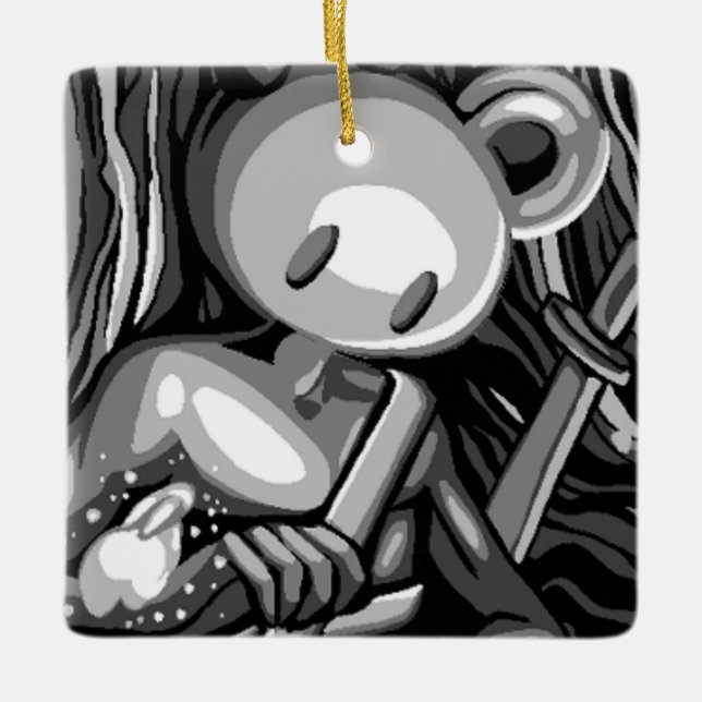 Ornamento De Cerâmica Madeira de urso  (Frente)