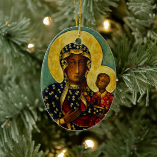 Ornamento De Cerâmica Madona Negra de Częstochowa