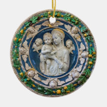 Madonna com Cherubs e Garland por Della Robbia