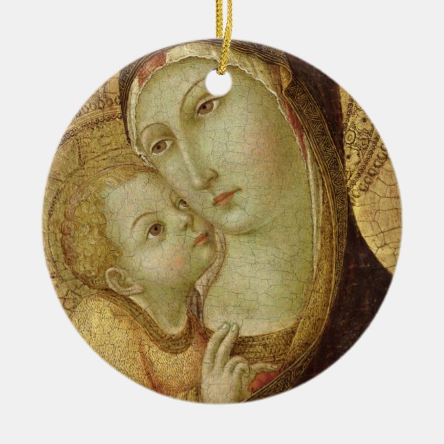 Ornamento De Cerâmica Madonna e criança (Frente)