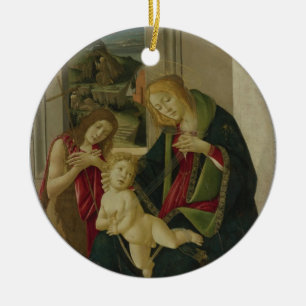 ORNAMENTO DE CERÂMICA MADONNA E CRIANÇA