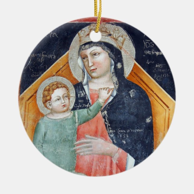 Ornamento De Cerâmica Madonna e criança: Verona (Frente)