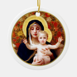 Ornamento De Cerâmica Madonna por W. Bouguereau. Presente de Natal de Be