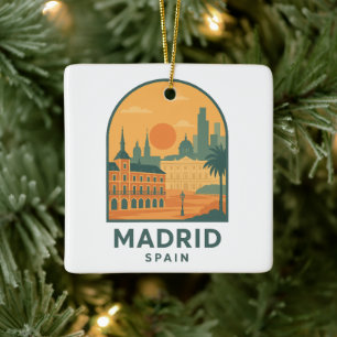 Ornamento De Cerâmica Madrid Vintage Espanha Viagem – Cidade Retro