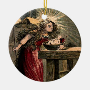 Ornamento De Cerâmica Madrinha feericamente do vintage