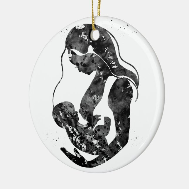 Ornamento De Cerâmica Mãe amamentando (Esquerda)