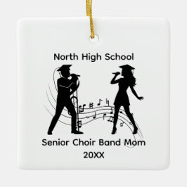 Ornamento De Cerâmica Mãe da Banda do Coro de Formandos Notas Musicais