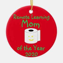 Ornamento De Cerâmica Mãe de Aprendizado Remoto do Ano