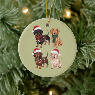 Ornamento De Cerâmica Mãe de cachorro Dachshund amante do Natal presente