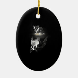 Ornamento De Cerâmica Mãe de cão BostonTerrier Dog Dover Dift Mãe Pai