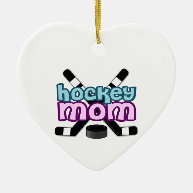Ornamento De Cerâmica Mãe de Hockey (Frente)