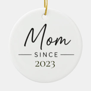Ornamento De Cerâmica Mãe Desde Ano Personalizado Escrito à Mão Minimali