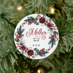 Ornamento De Cerâmica Mãe Do Feriado Noivo Personalizado
