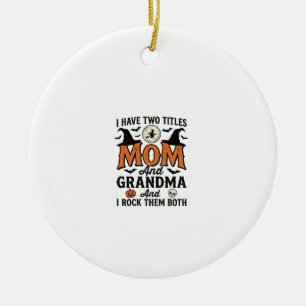 Ornamento De Cerâmica Mãe do Halloween Avó Camisa de Bruxa Vintage Desig