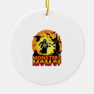 Ornamento De Cerâmica Mãe dos Monstros Dia das Bruxas Monstro Fantasma E