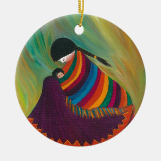 Ornamento De Cerâmica Mãe e criança