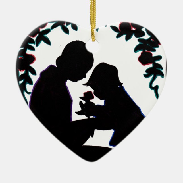 Ornamento De Cerâmica Mãe e filho (Frente)