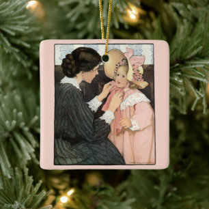 Ornamento De Cerâmica Mãe e Filho Antigos por Jessie Willcox Smith