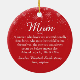 Ornamento De Cerâmica Mãe Mamãe Dia de Natal Foto Definição