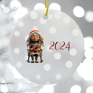 Ornamento De Cerâmica Mãe Natal I Natal Elf Cerâmica Ornament