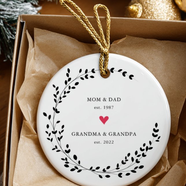 Ornamento De Cerâmica Mãe Pai | Vovó Ano Leste. (Criador carregado)