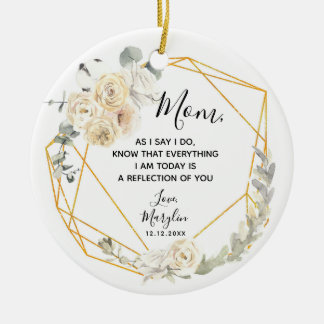Ornamento De Cerâmica Mãe Personalizada do Bride Floral Presente