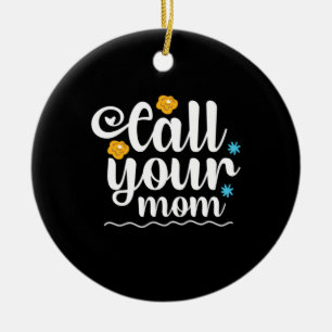 Ornamento De Cerâmica Mãe Presente Chame Sua Mãe