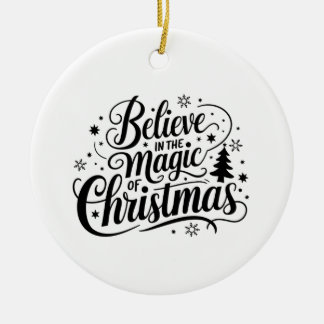 Ornamento De Cerâmica Magia De Natal - Belive Na Magia Do Natal