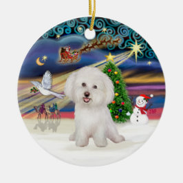 Ornamento De Cerâmica Magia de Natal - Bichon Frise #7