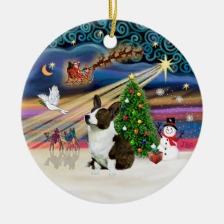 Ornamento De Cerâmica Magia de Natal - Corgi Galês (Cardigan)