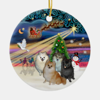 Ornamento De Cerâmica Magia de Natal - Pomerânia (QUATRO), Música de Nat