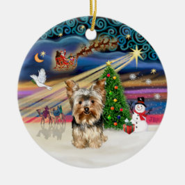 Ornamento De Cerâmica Magia de Natal - Yorkshire Terrier 17