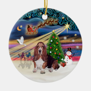 Ornamento De Cerâmica Magia do Xmas - Caça Basset