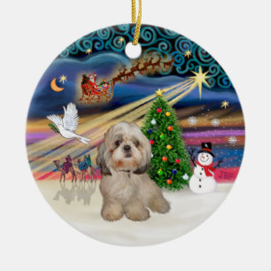 Ornamento De Cerâmica Magia do Xmas - Shih Tzu (Y)