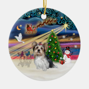 Ornamento De Cerâmica Magia do Xmas - Yorkie (Biewer)