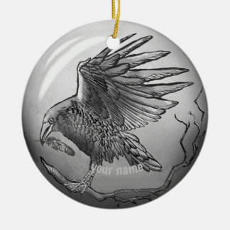 Ornamento De Cerâmica Magic Raven