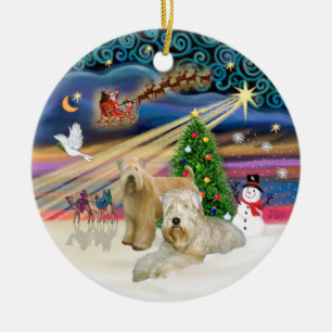 Ornamento De Cerâmica Mágica Xmas - Terriers Rodas (DOIS)