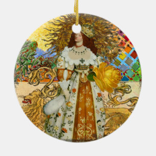 Ornamento De Cerâmica Magical Golden Princess Leo Renaissance Woman